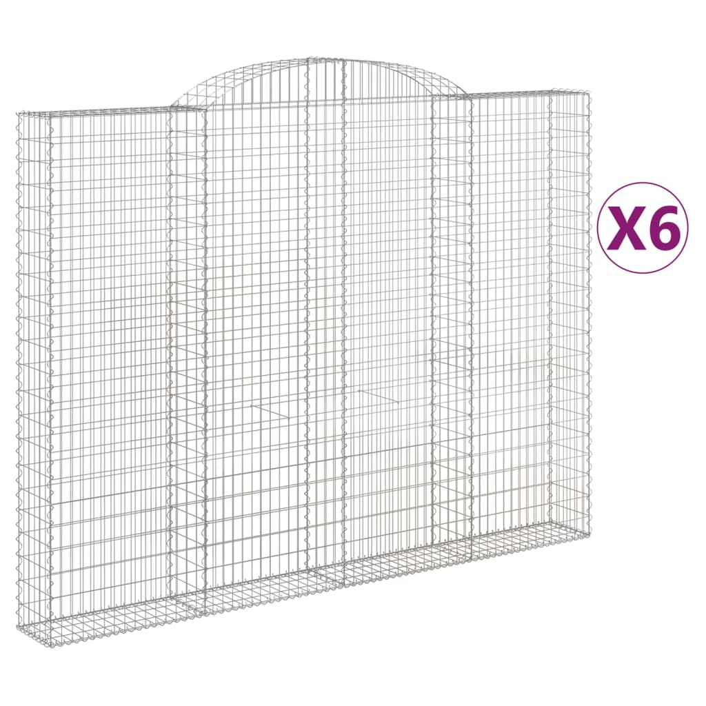 VidaXL Gabions 6 pcs courbé 300x30x220 240 cm fer