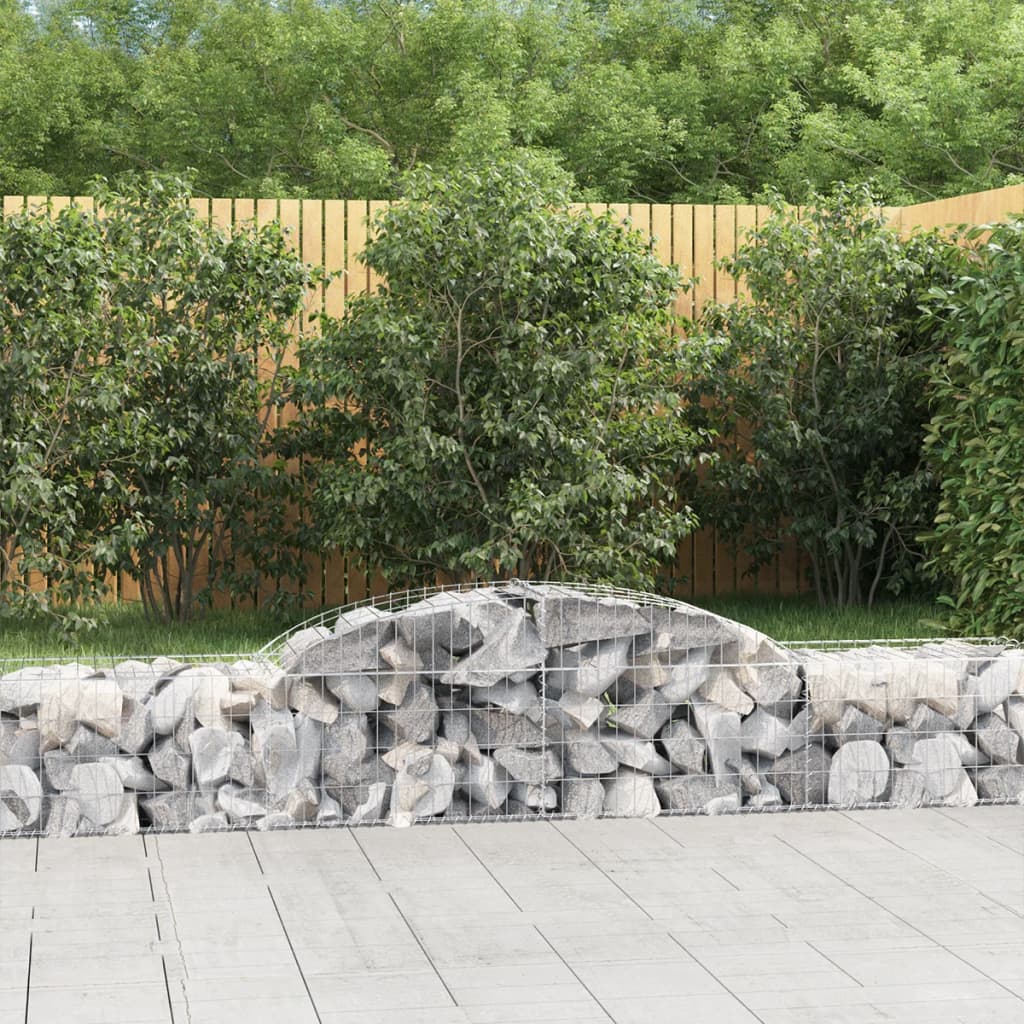 VidaXL Gabions 3 pcs courbé 300x50x40 60 cm fer galvanisé