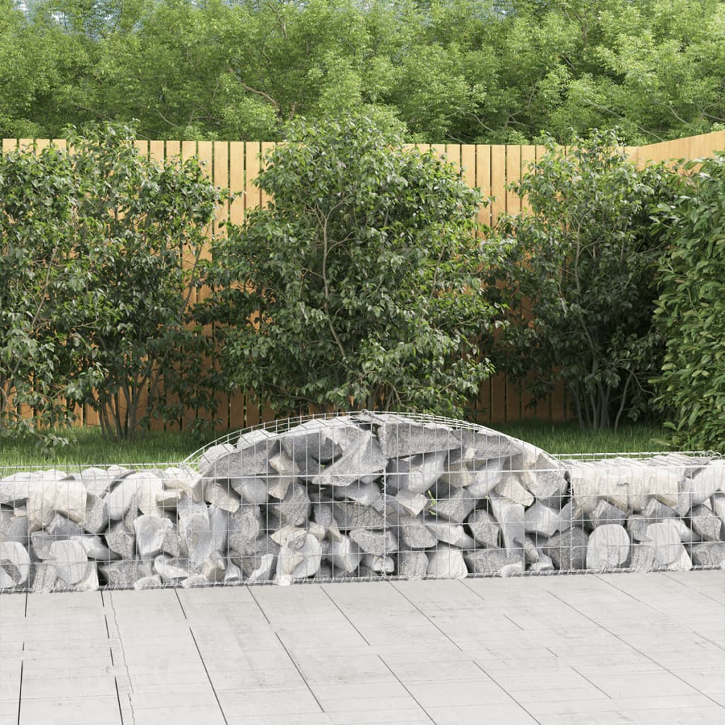 VidaXL Gabions 8 pcs courbé 300x50x40 60 cm fer galvanisé