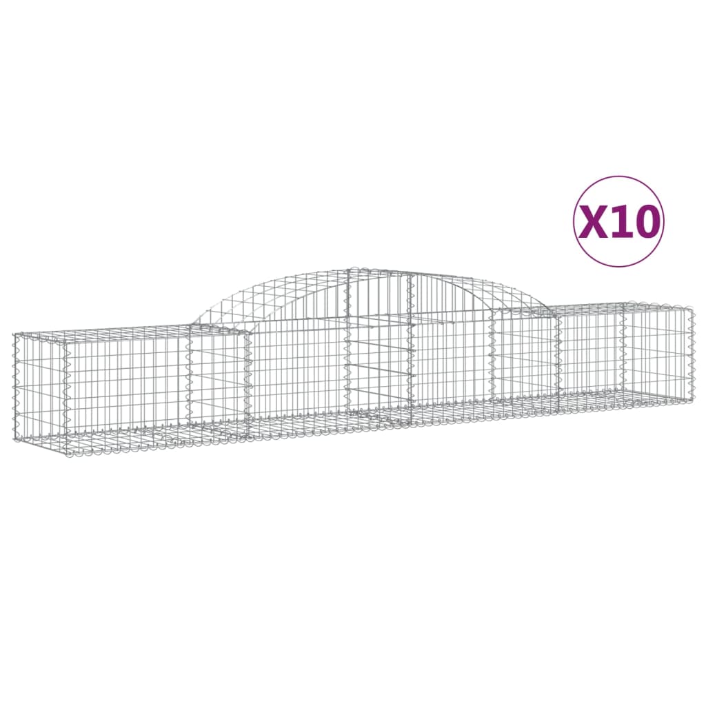 VidaXL Gabions 10 pcs courbé 300x50x40 60 cm fer galvanisé