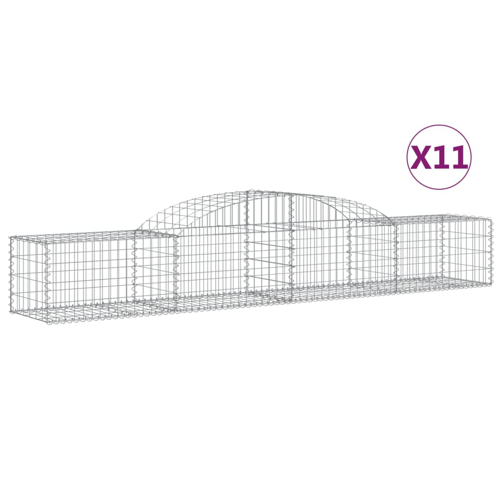VidaXL Gabions 11 pcs courbé 300x50x40 60 cm fer galvanisé