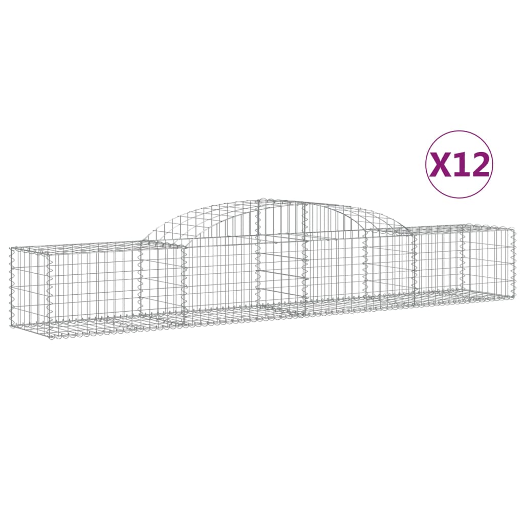 VidaXL Gabions 12 pcs courbé 300x50x40 60 cm fer galvanisé