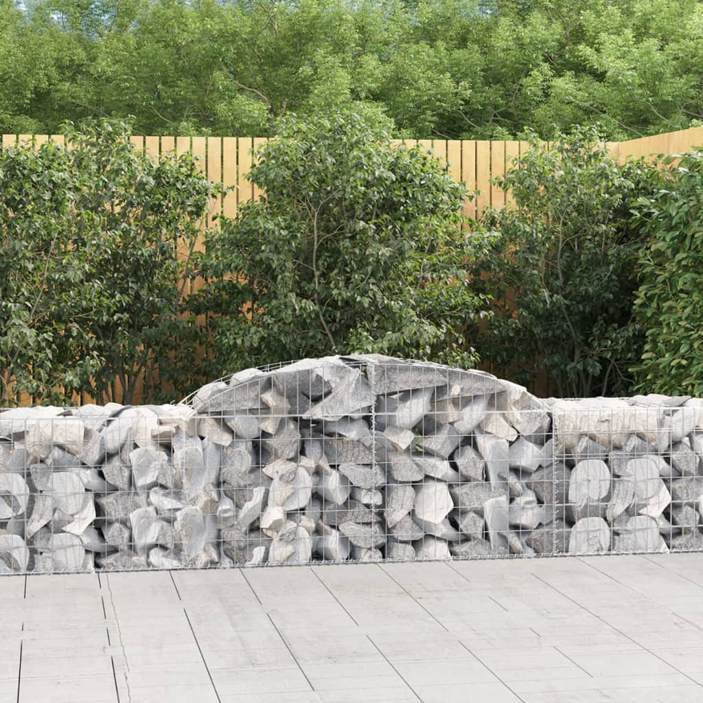 VidaXL Gabions 6 pcs courbé 300x50x60 80 cm fer galvanisé