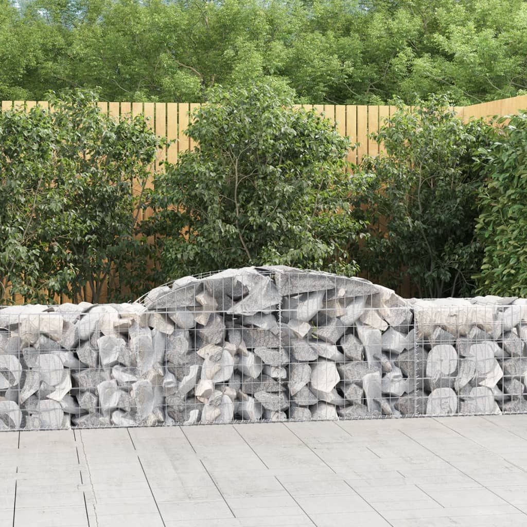 VidaXL Gabions 10 pcs courbé 300x50x60 80 cm fer galvanisé