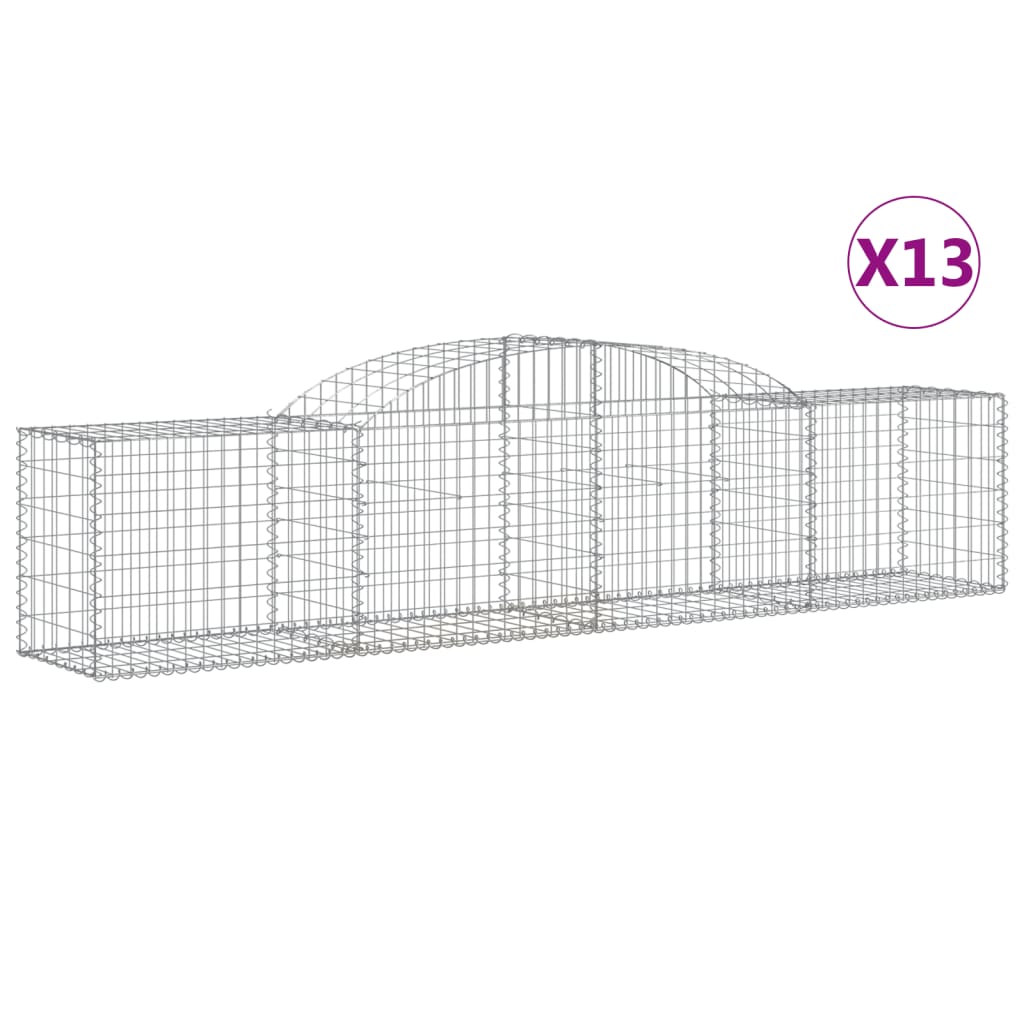 VidaXL Gabions 13 pcs courbé 300x50x60 80 cm fer galvanisé