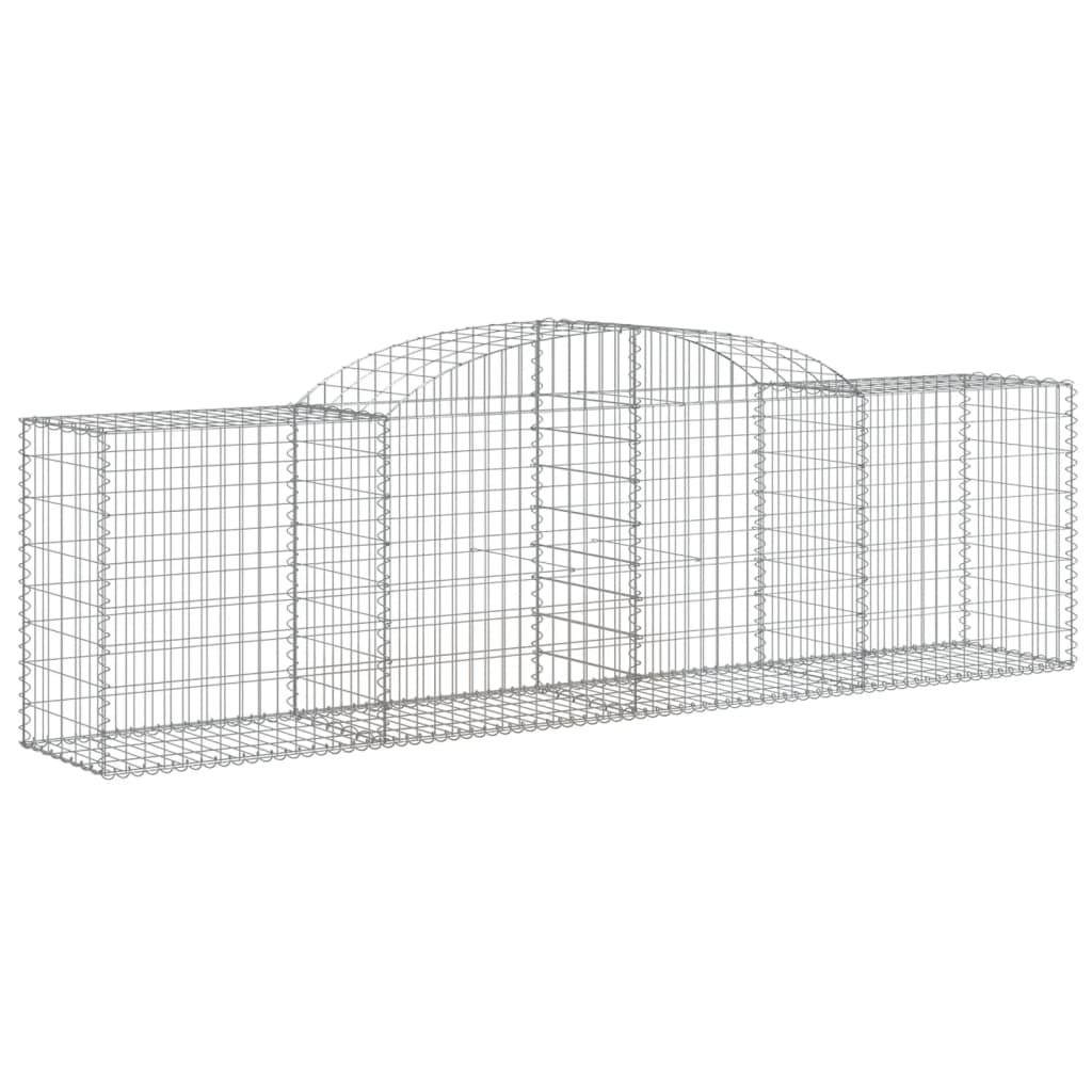 VidaXL Gabions 3 pcs courbé 300x50x80 100 cm fer galvanisé