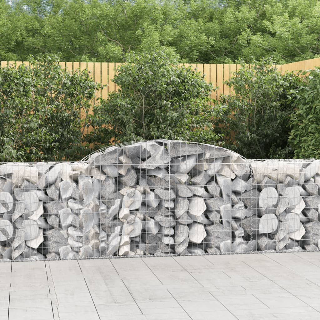 VidaXL Gabions 7 pcs courbé 300x50x80 100 cm fer galvanisé