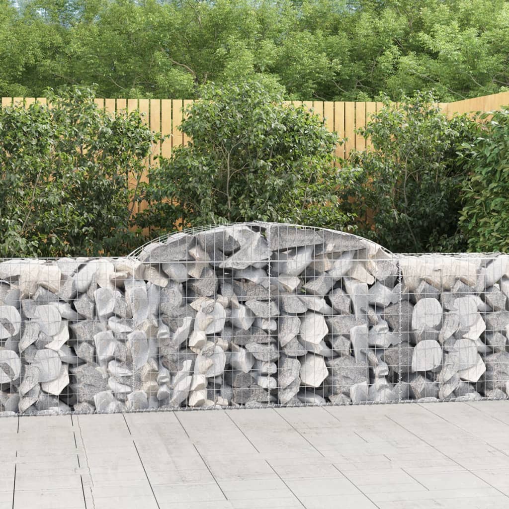 VidaXL Gabions 9 pcs courbé 300x50x80 100 cm fer galvanisé
