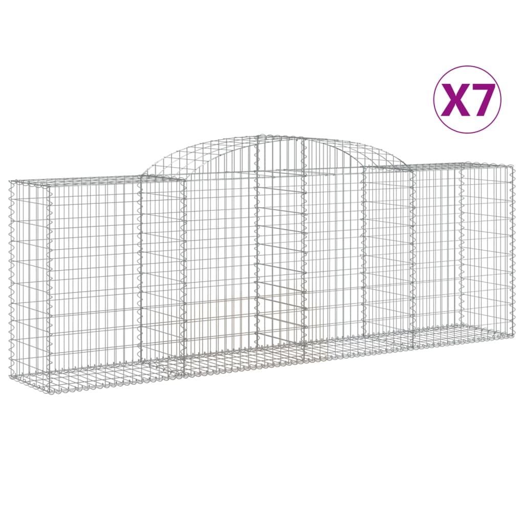 VidaXL Gabions 7 pcs courbé 300x50x100 120 cm fer