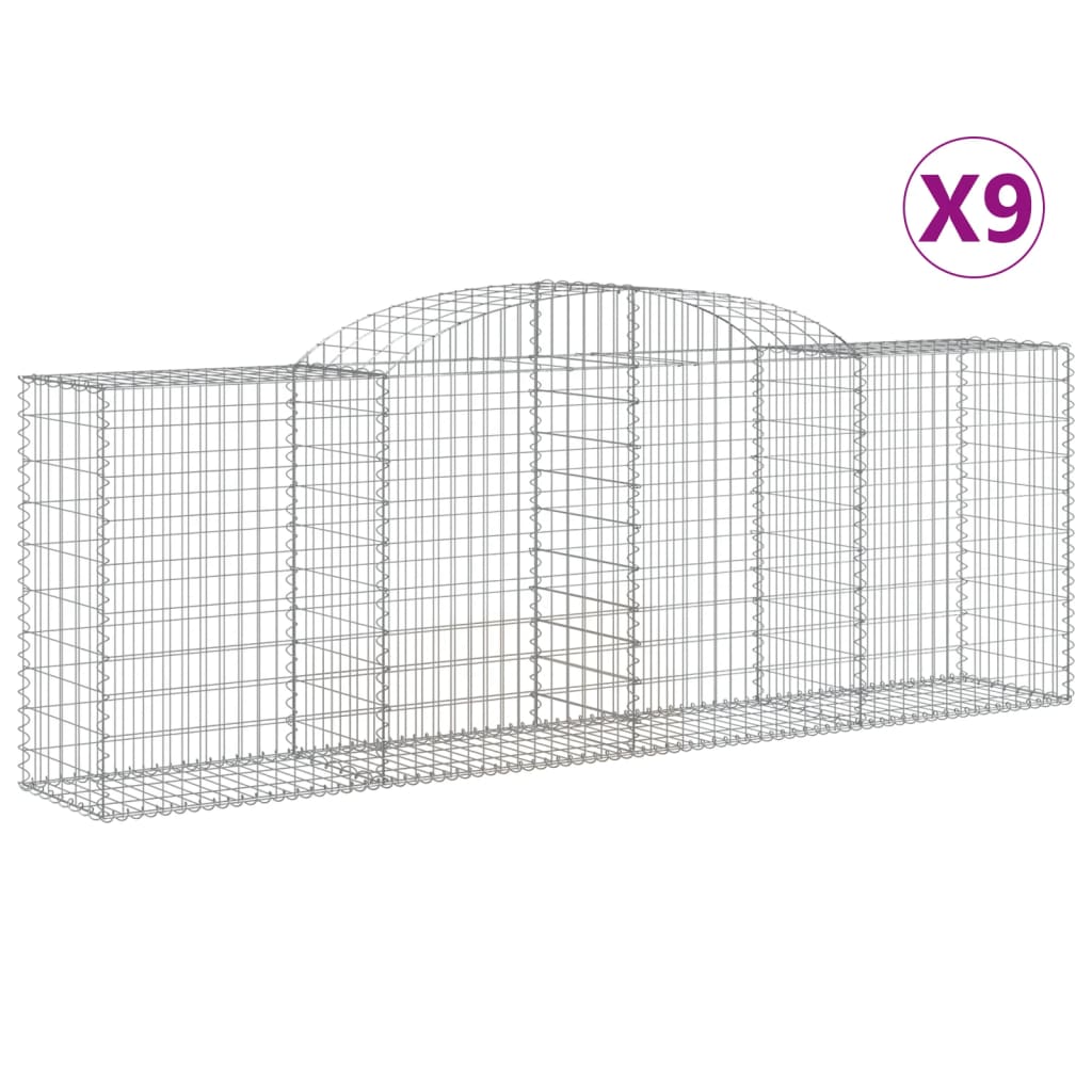VidaXL Gabions 9 pcs courbé 300x50x100 120 cm fer