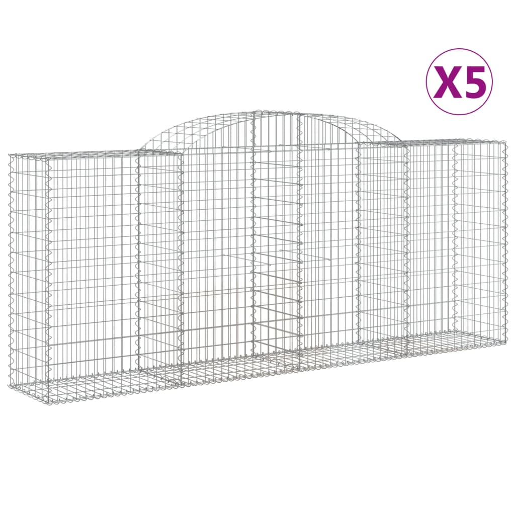 VidaXL Gabions 5 pcs courbé 300x50x120 140 cm fer