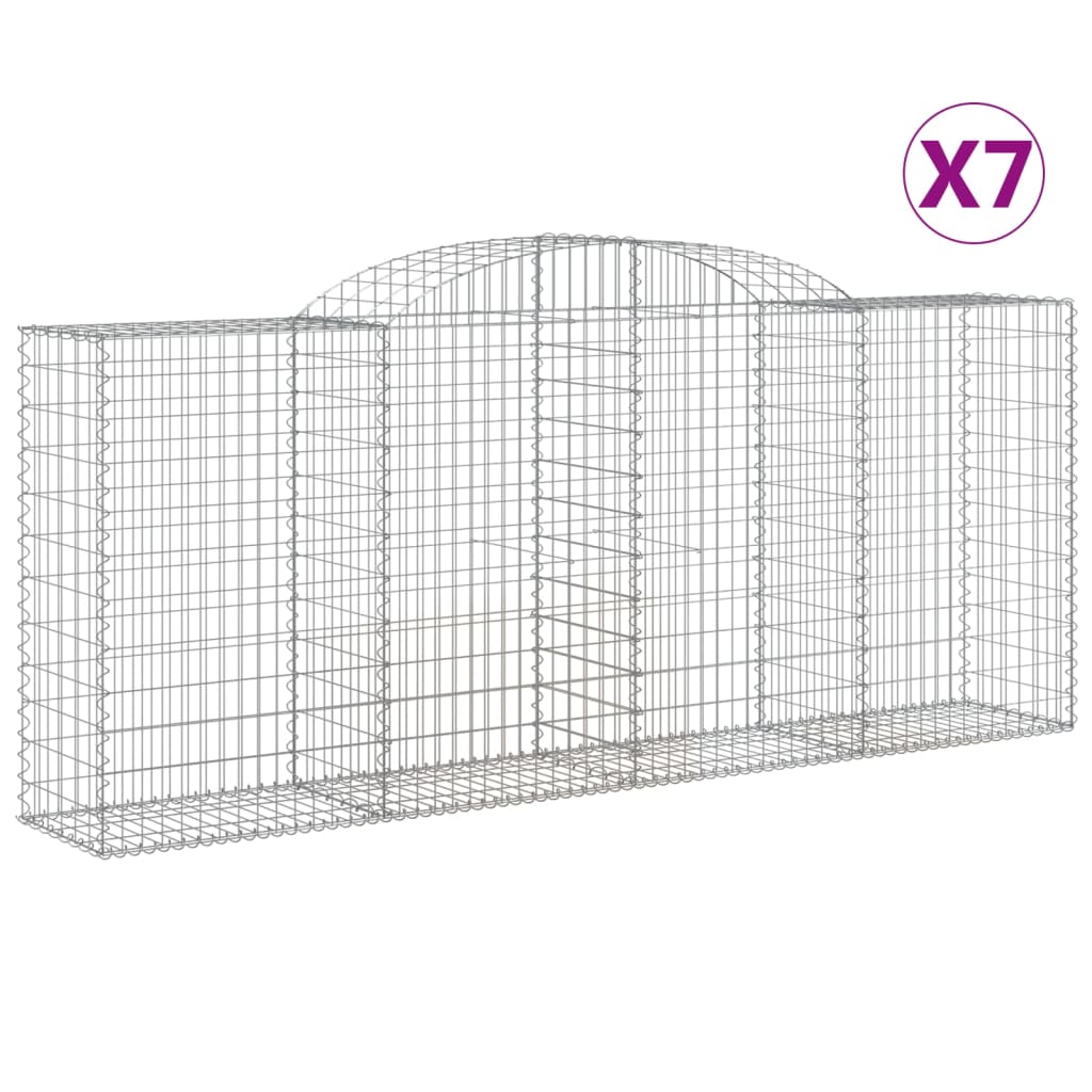 VidaXL Gabions 7 pcs courbé 300x50x120 140 cm fer
