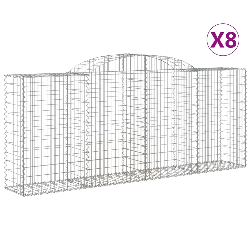 VidaXL Gabions 8 pcs courbé 300x50x120 140 cm fer