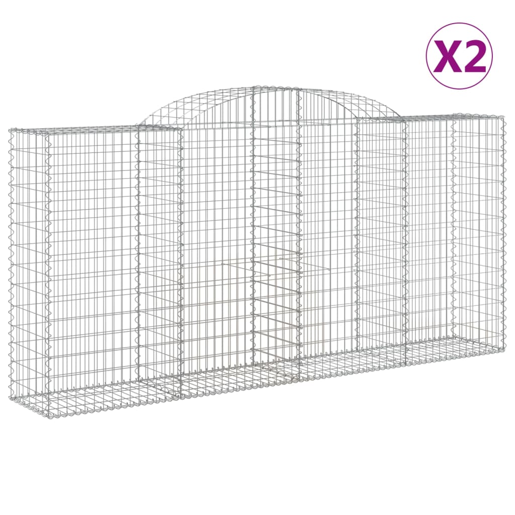 VidaXL Gabions 2 pcs courbé 300x50x140 160 cm fer
