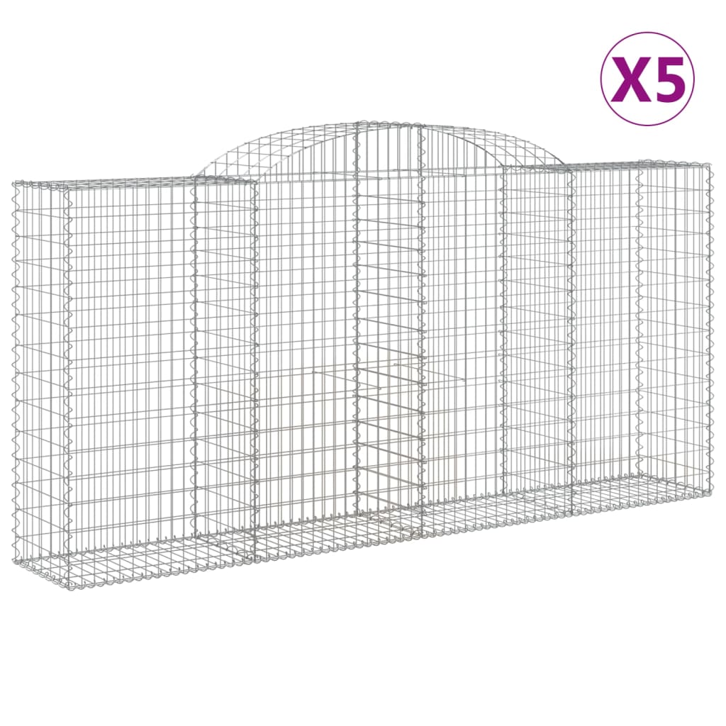 VidaXL Gabions 5 pcs courbé 300x50x140 160 cm fer
