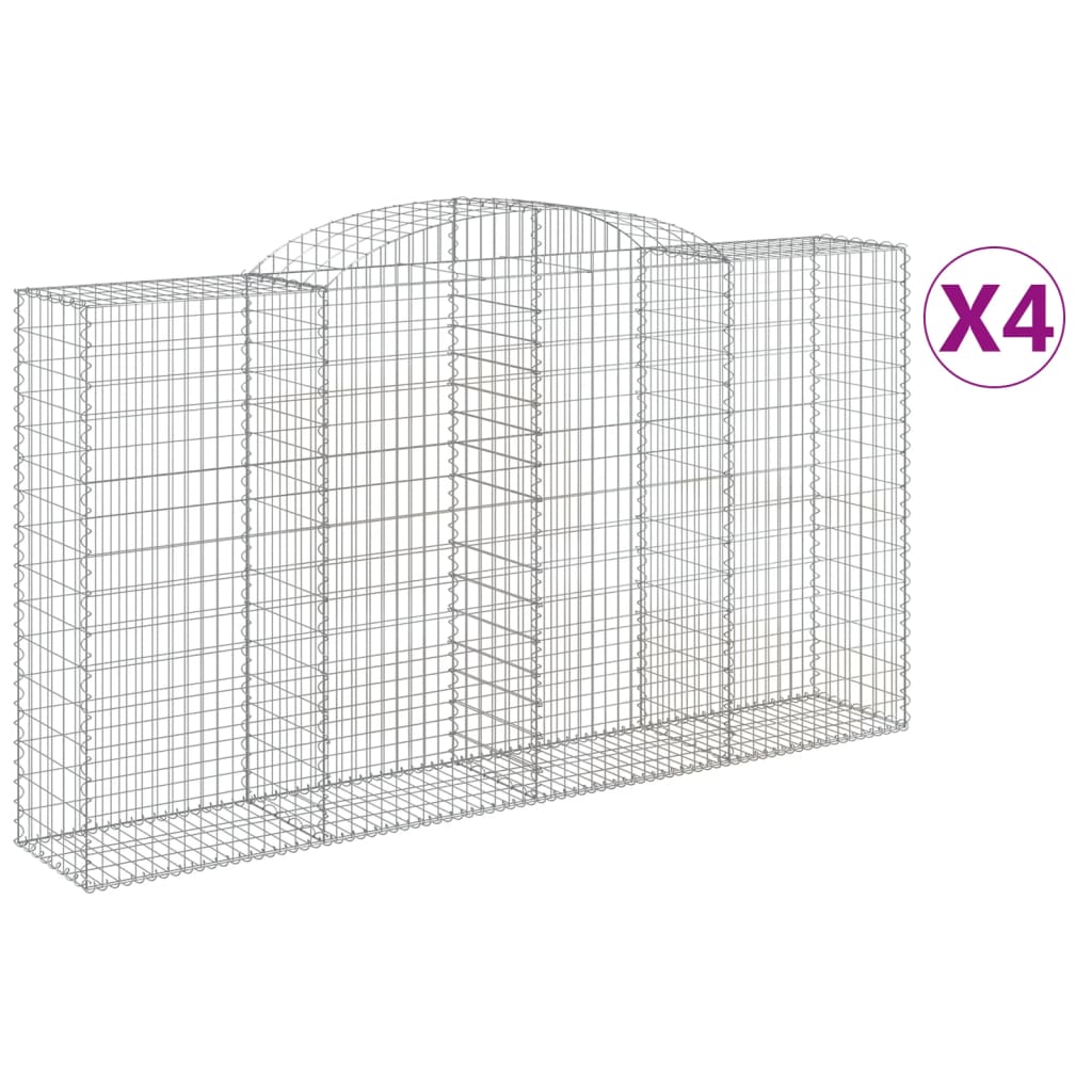 VidaXL Gabions 4 pcs courbé 300x50x160 180 cm fer