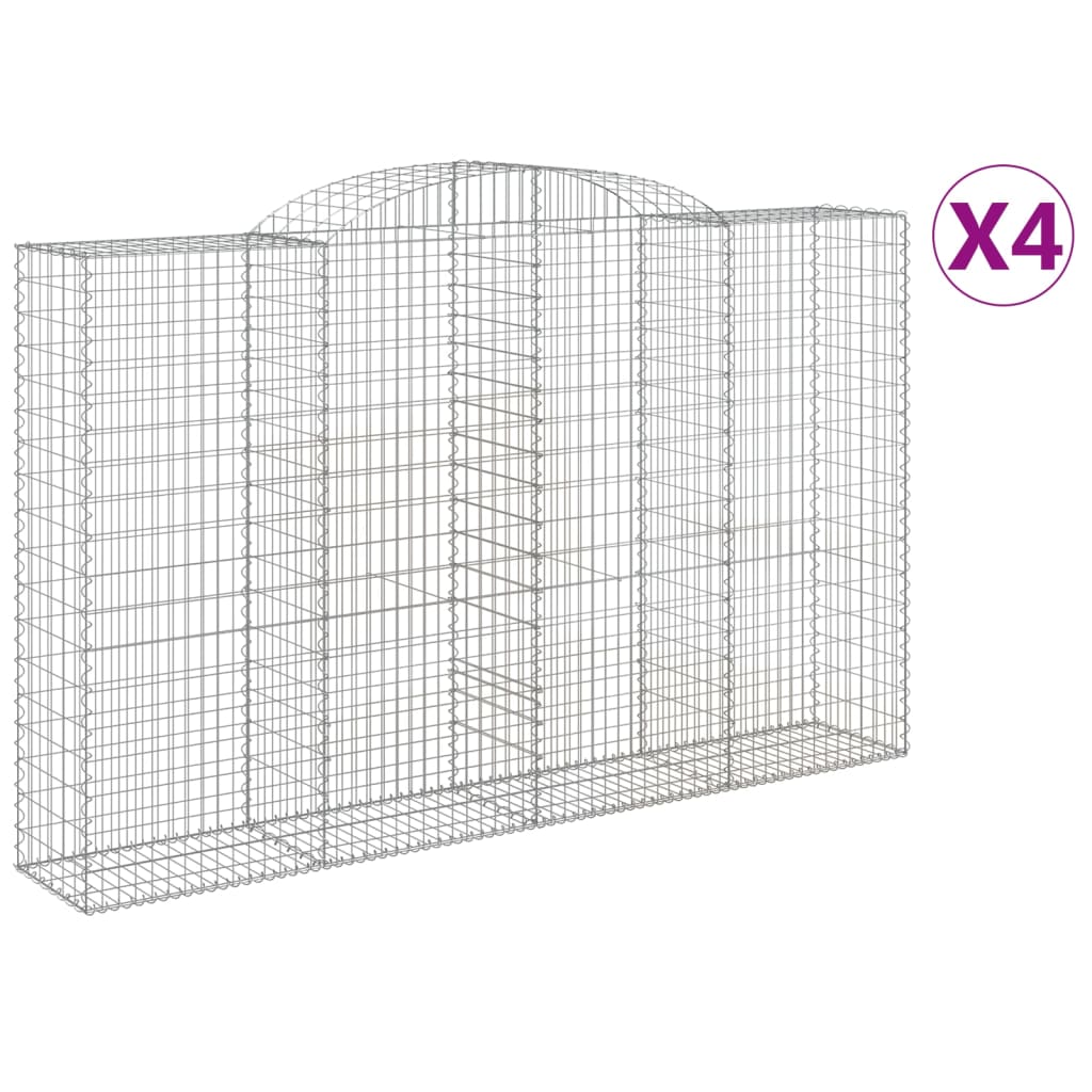 VidaXL Gabions 4 pcs courbé 300x50x180 200 cm fer