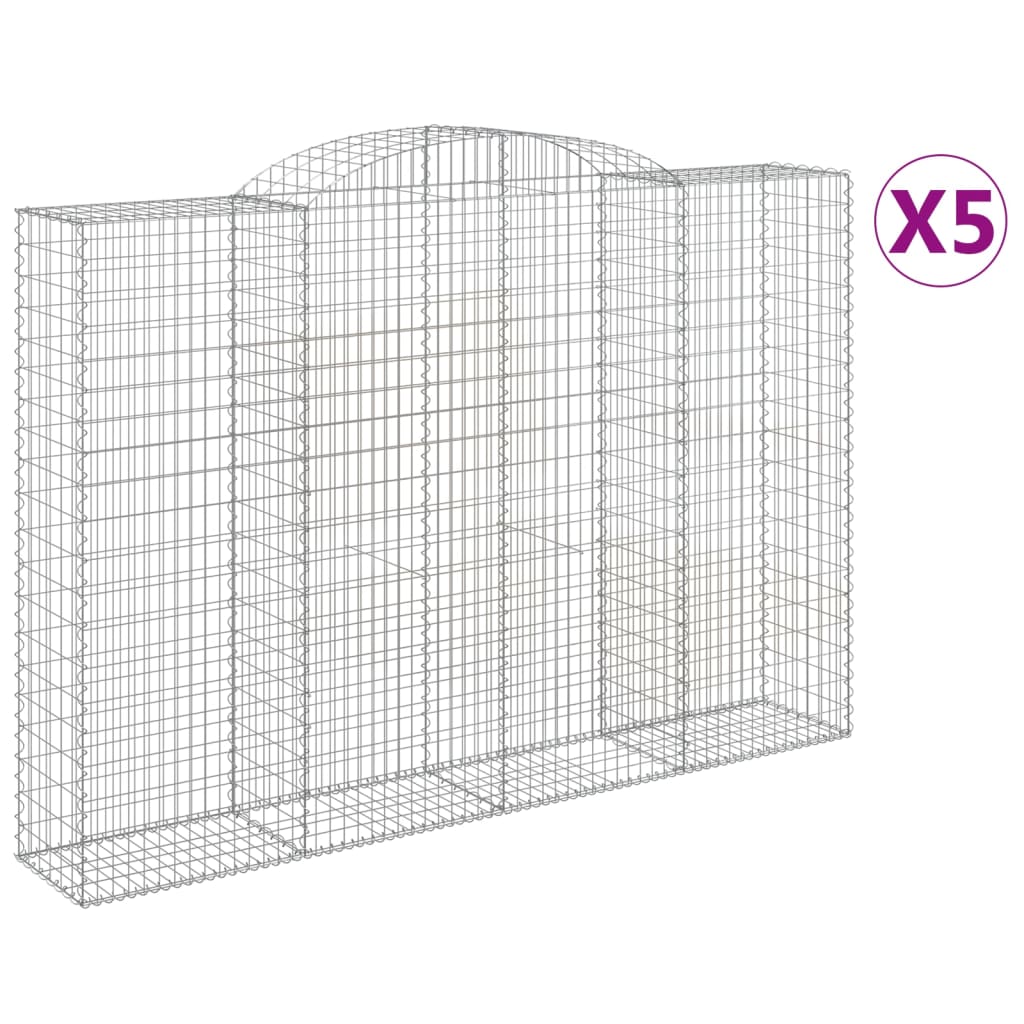 VidaXL Gabions 5 pcs courbé 300x50x200 220 cm fer