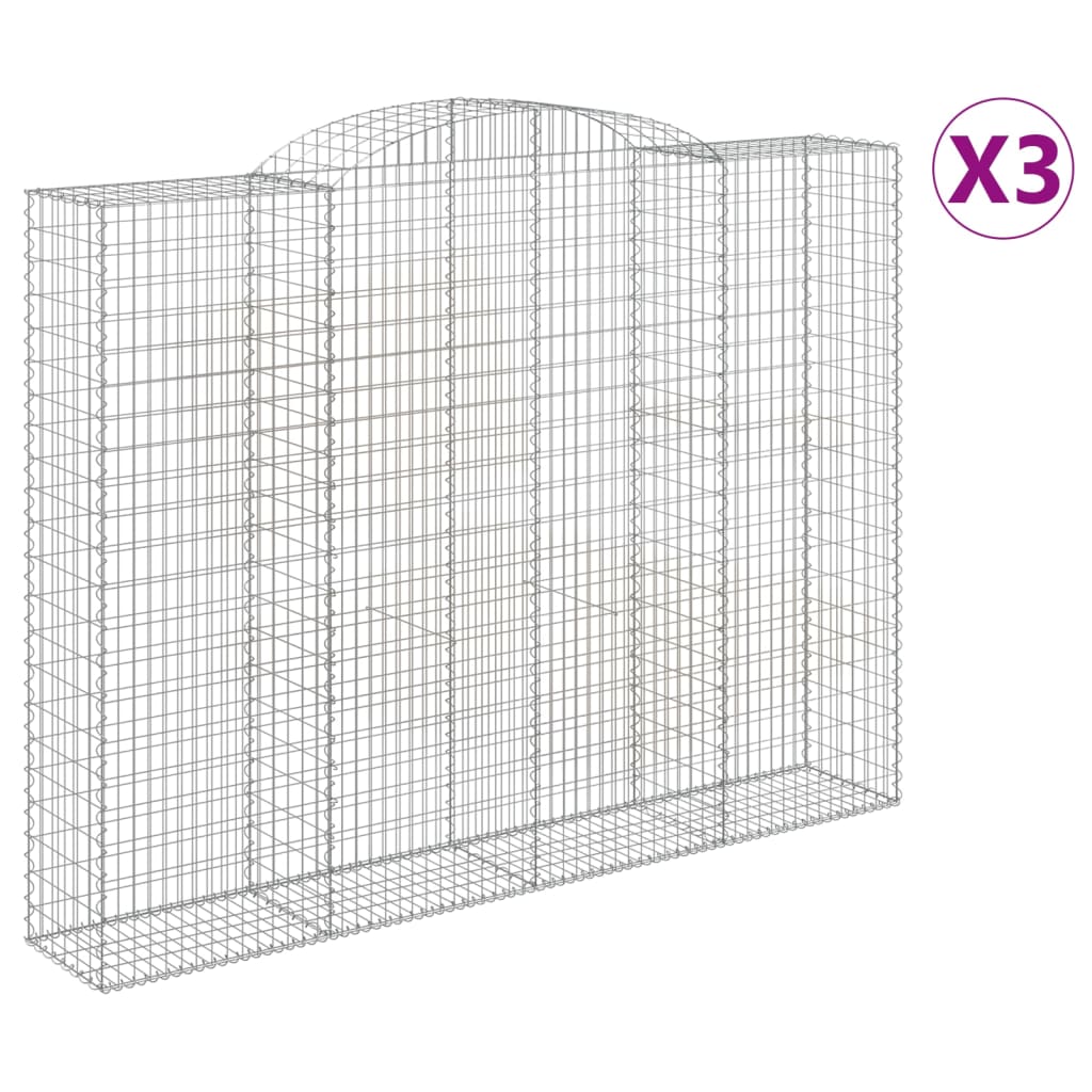 VidaXL Gabions 3 pcs courbé 300x50x220 240 cm fer