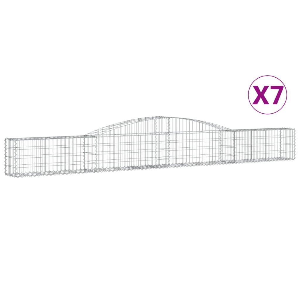 VidaXL Gabions 7 pcs courbé 400x30x40 60 cm fer