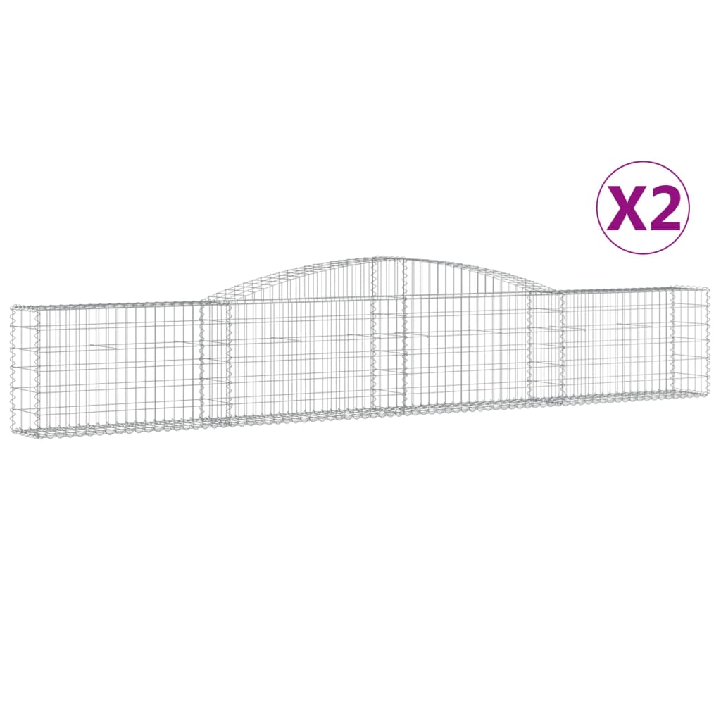 VidaXL Gabions 2 pcs courbé 400x30x60 80 cm fer