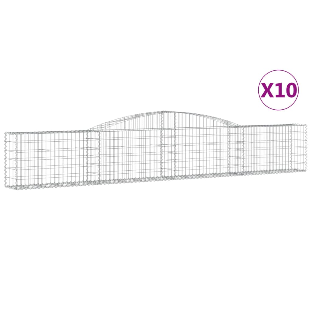 VidaXL Gabions 10 pcs courbé 400x30x60 80 cm fer