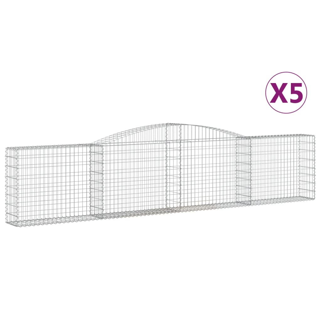 VidaXL Gabions 5 pcs courbé 400x30x80 100 cm fer