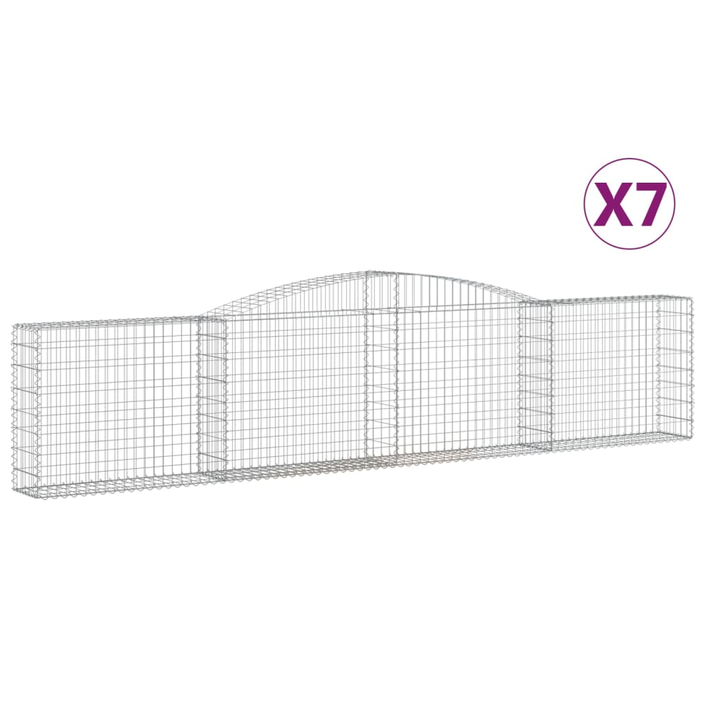 VidaXL Gabions 7 pcs courbé 400x30x80 100 cm fer