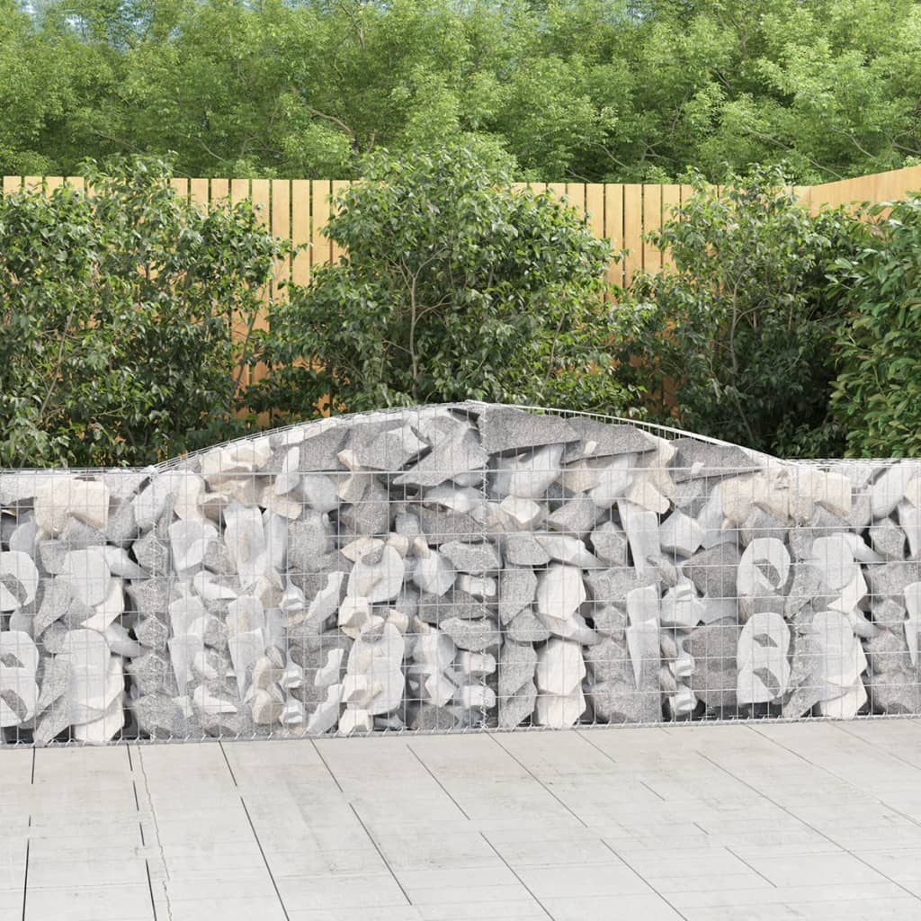 VidaXL Gabions 7 pcs courbé 400x30x80 100 cm fer