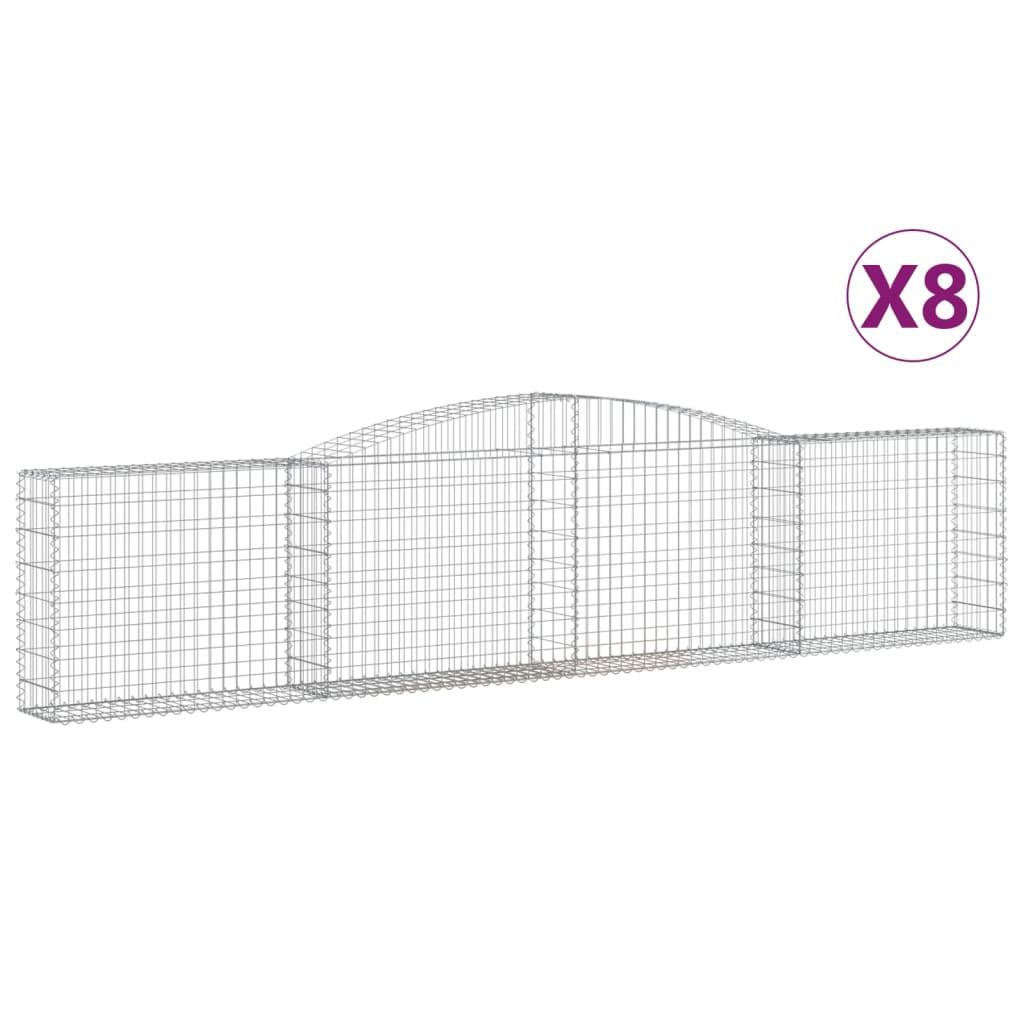 VidaXL Gabions 8 pcs courbé 400x30x80 100 cm fer