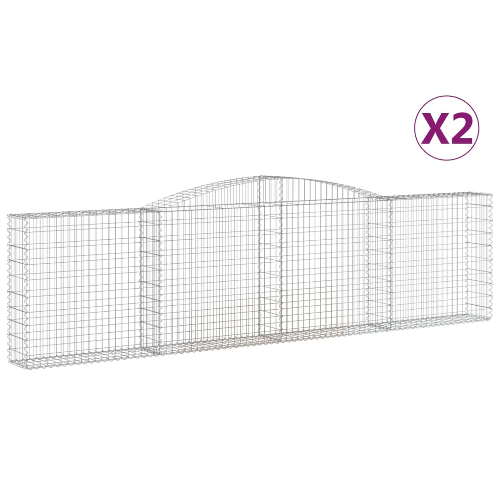 VidaXL Gabions 2 pcs courbé 400x30x100 120 cm fer