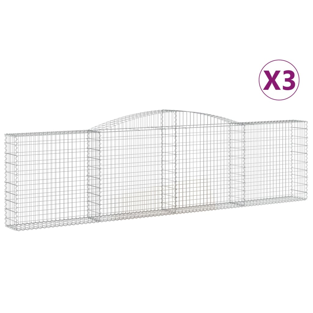 VidaXL Gabions 3 pcs courbé 400x30x100 120 cm fer