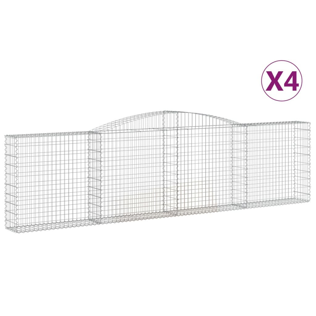 VidaXL Gabions 4 pcs courbé 400x30x100 120 cm fer