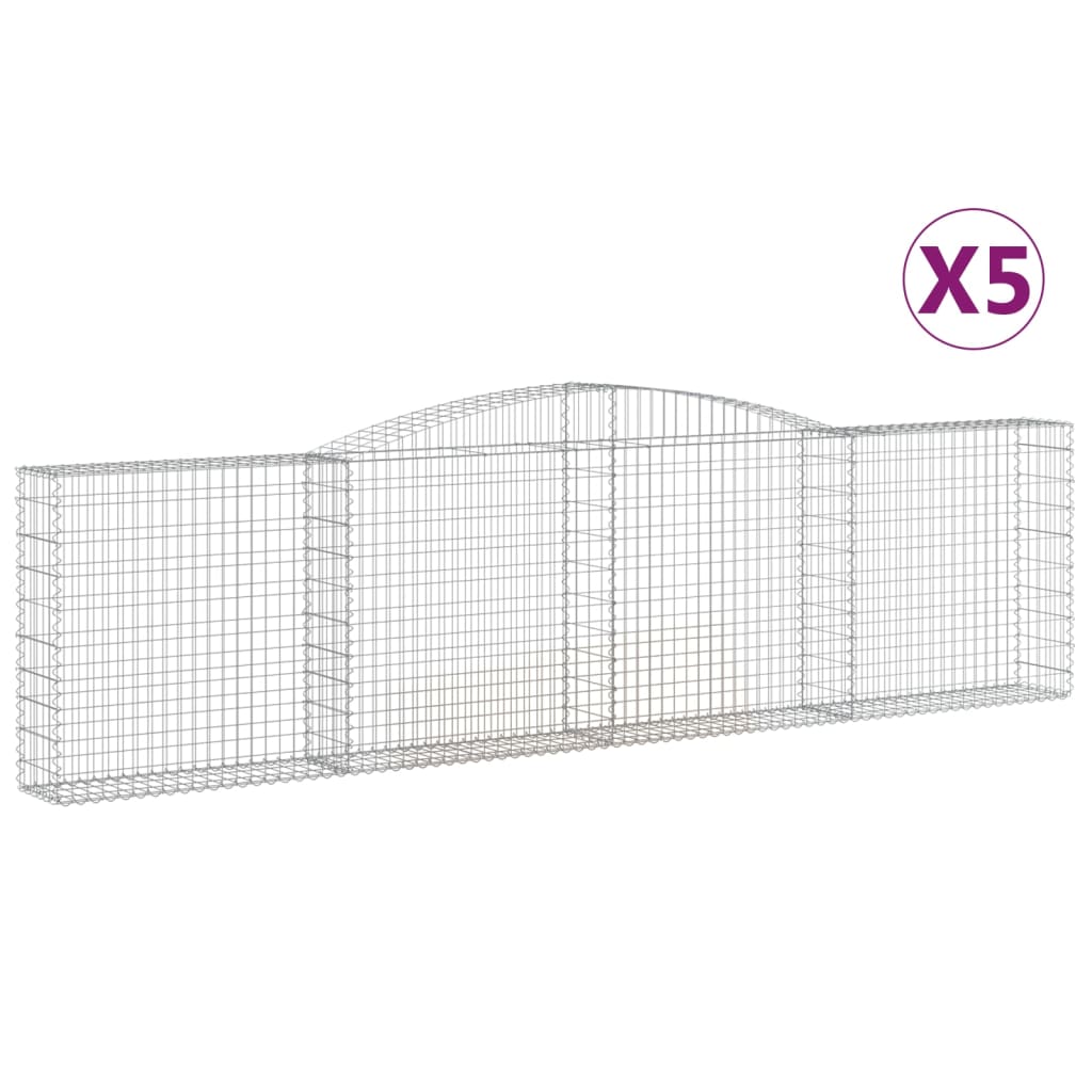 VidaXL Gabions 5 pcs courbé 400x30x100 120 cm fer