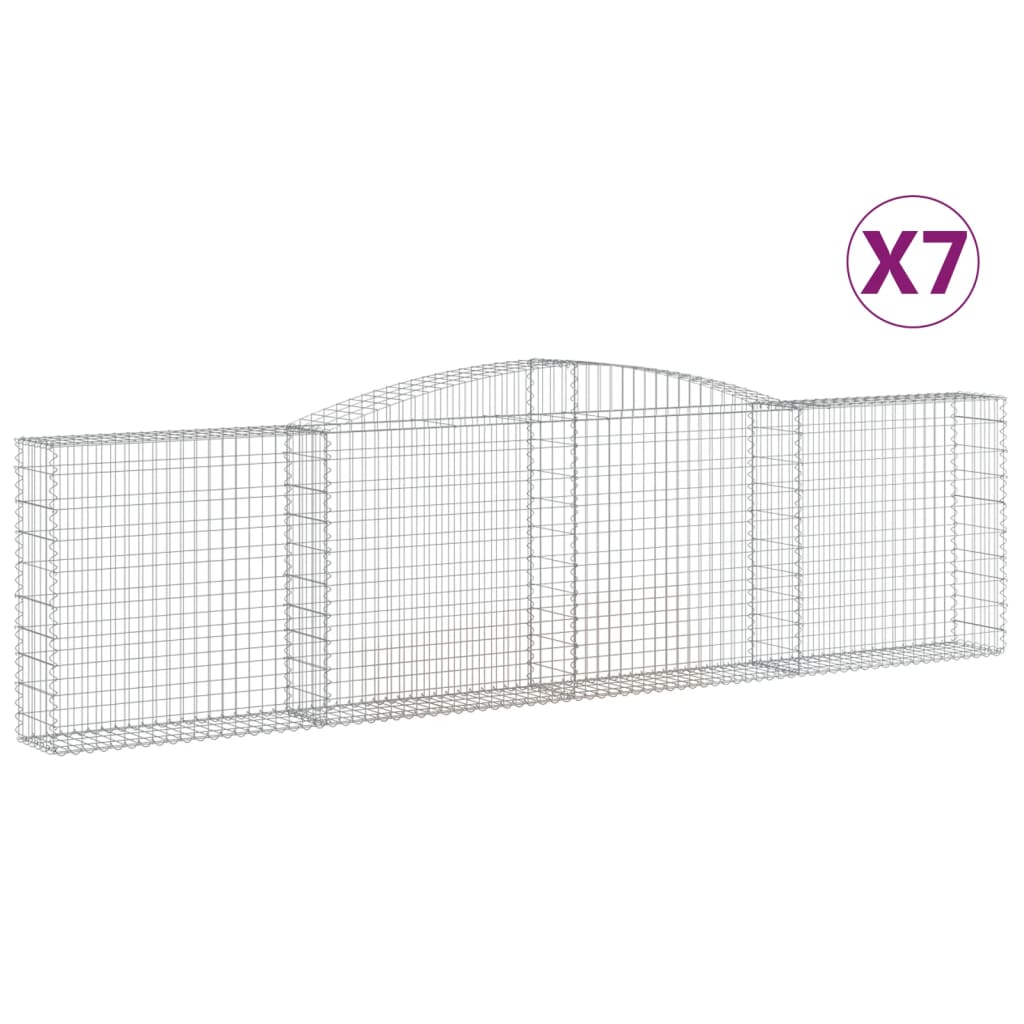 VidaXL Gabions 7 pcs courbé 400x30x100 120 cm fer