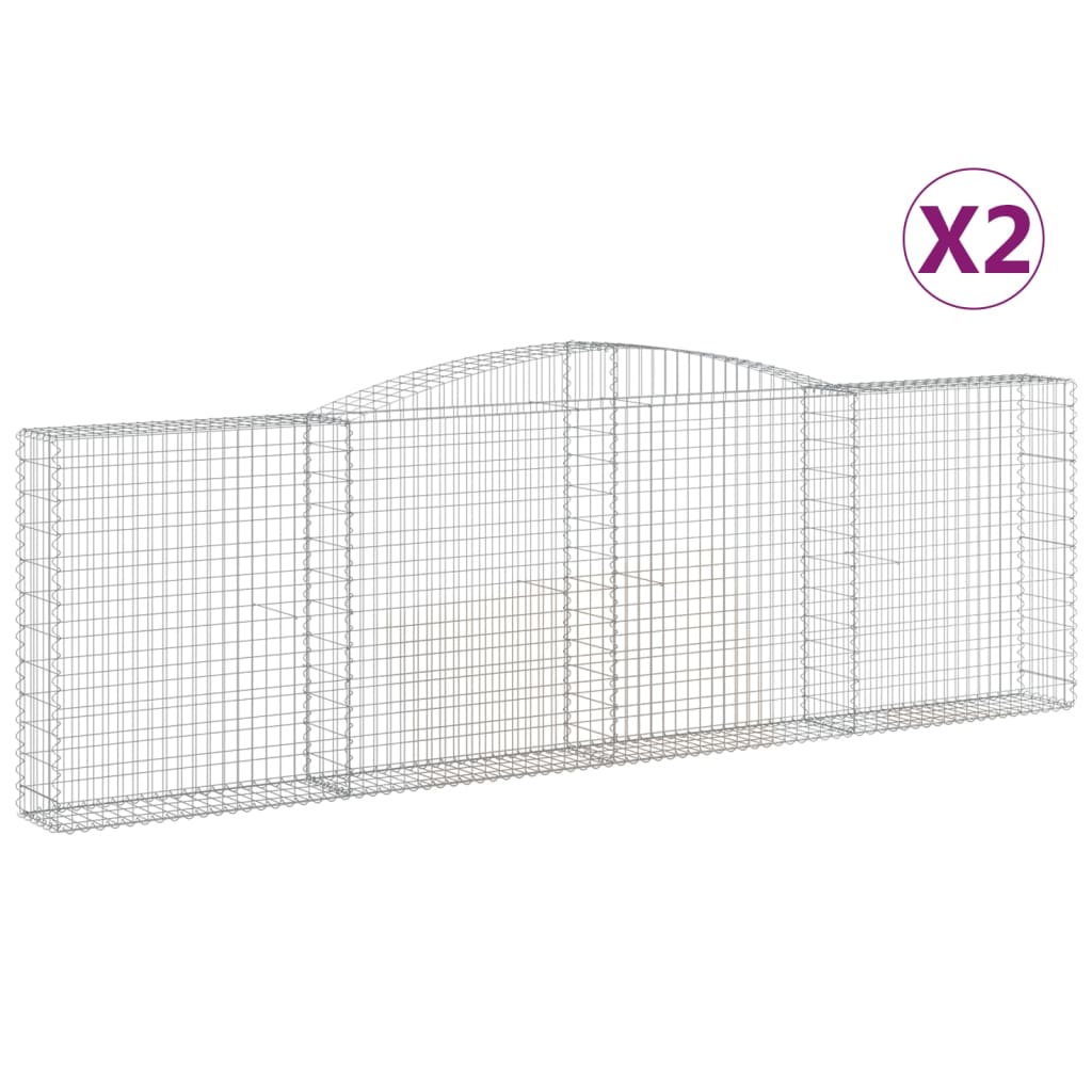 VidaXL Gabions 2 pcs courbé 400x30x120 140 cm fer