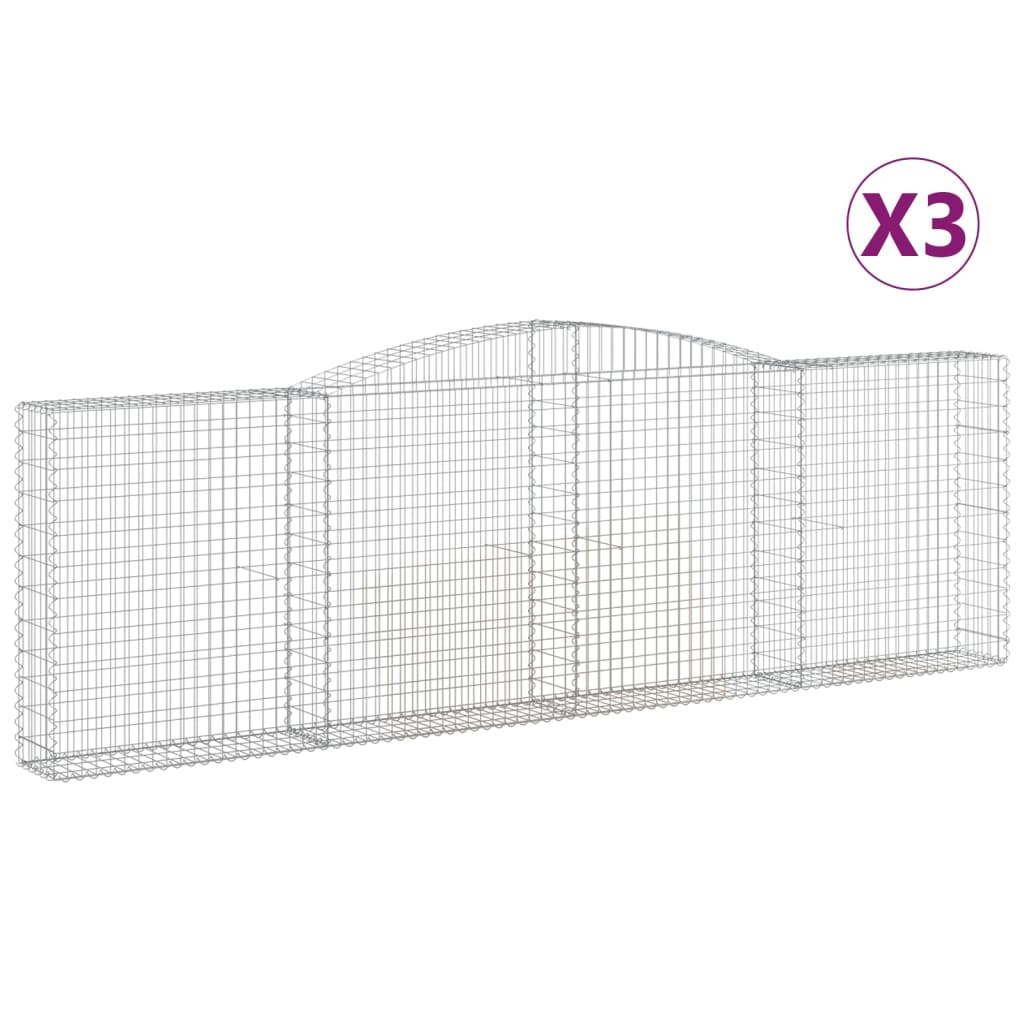 VidaXL Gabions 3 pcs courbé 400x30x120 140 cm fer