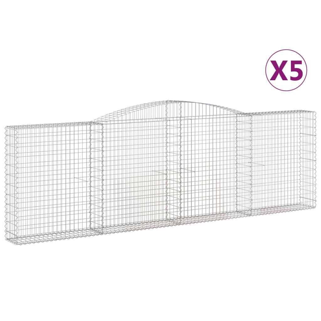 VidaXL Gabions 5 pcs courbé 400x30x120 140 cm fer