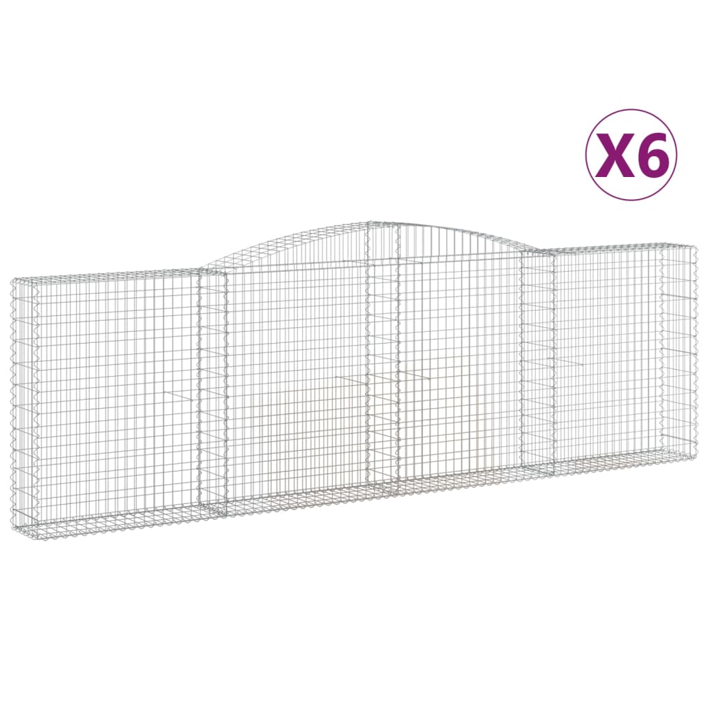 VidaXL Gabions 6 pcs courbé 400x30x120 140 cm fer