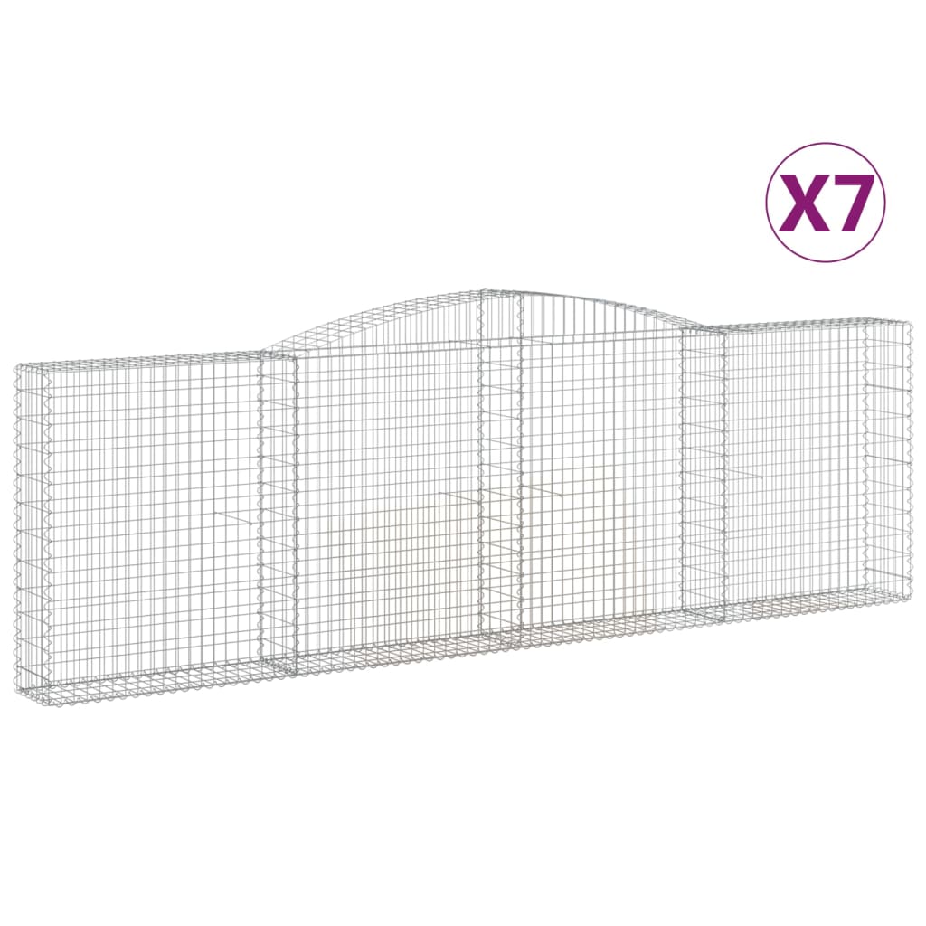 VidaXL Gabions 7 pcs courbé 400x30x120 140 cm fer
