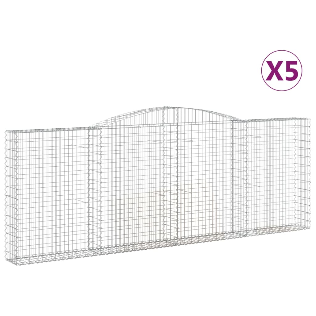 VidaXL Gabions 5 pcs courbé 400x30x140 160 cm fer
