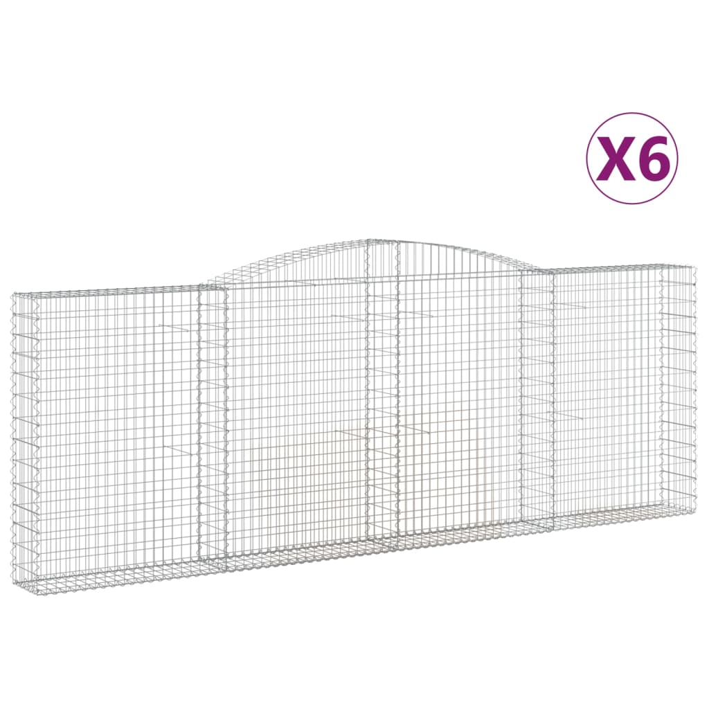 VidaXL Gabions 6 pcs courbé 400x30x140 160 cm fer