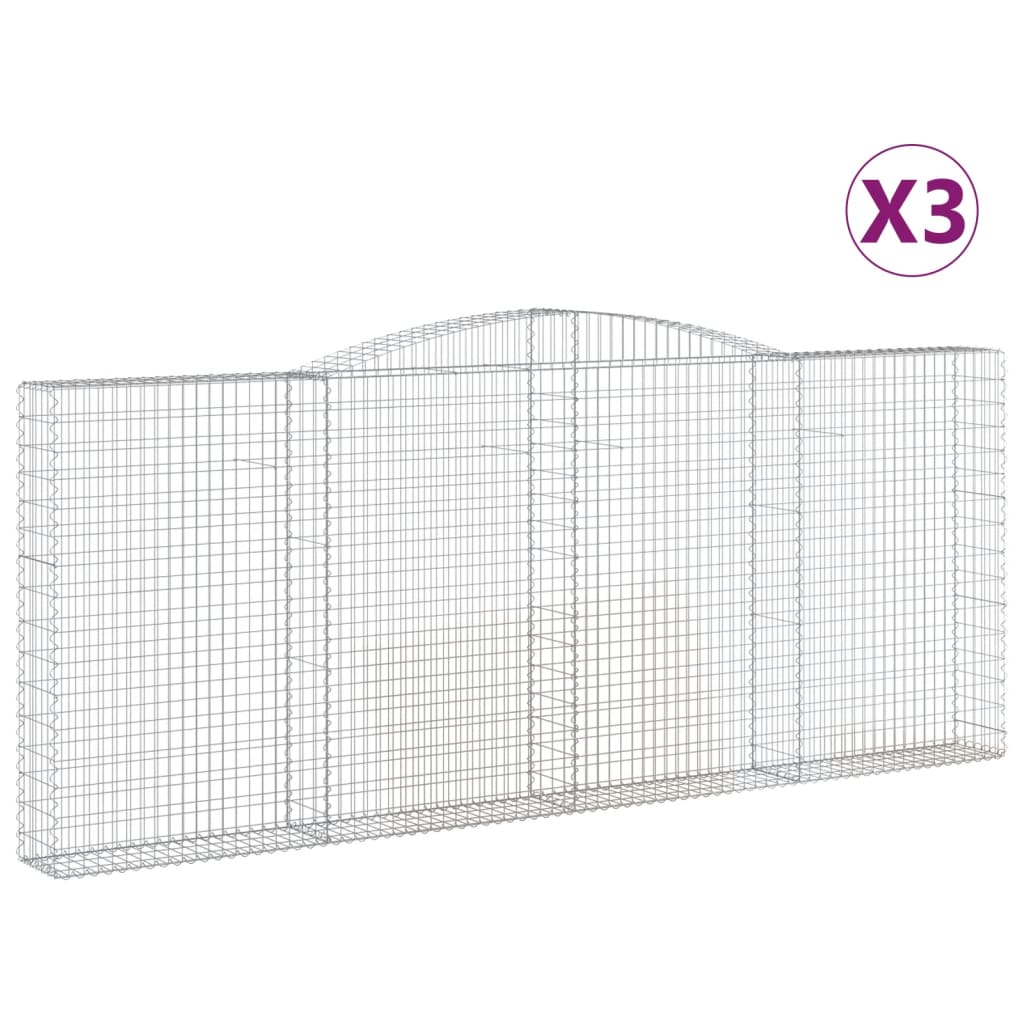 VidaXL Gabions 3 pcs courbé 400x30x160 180 cm fer