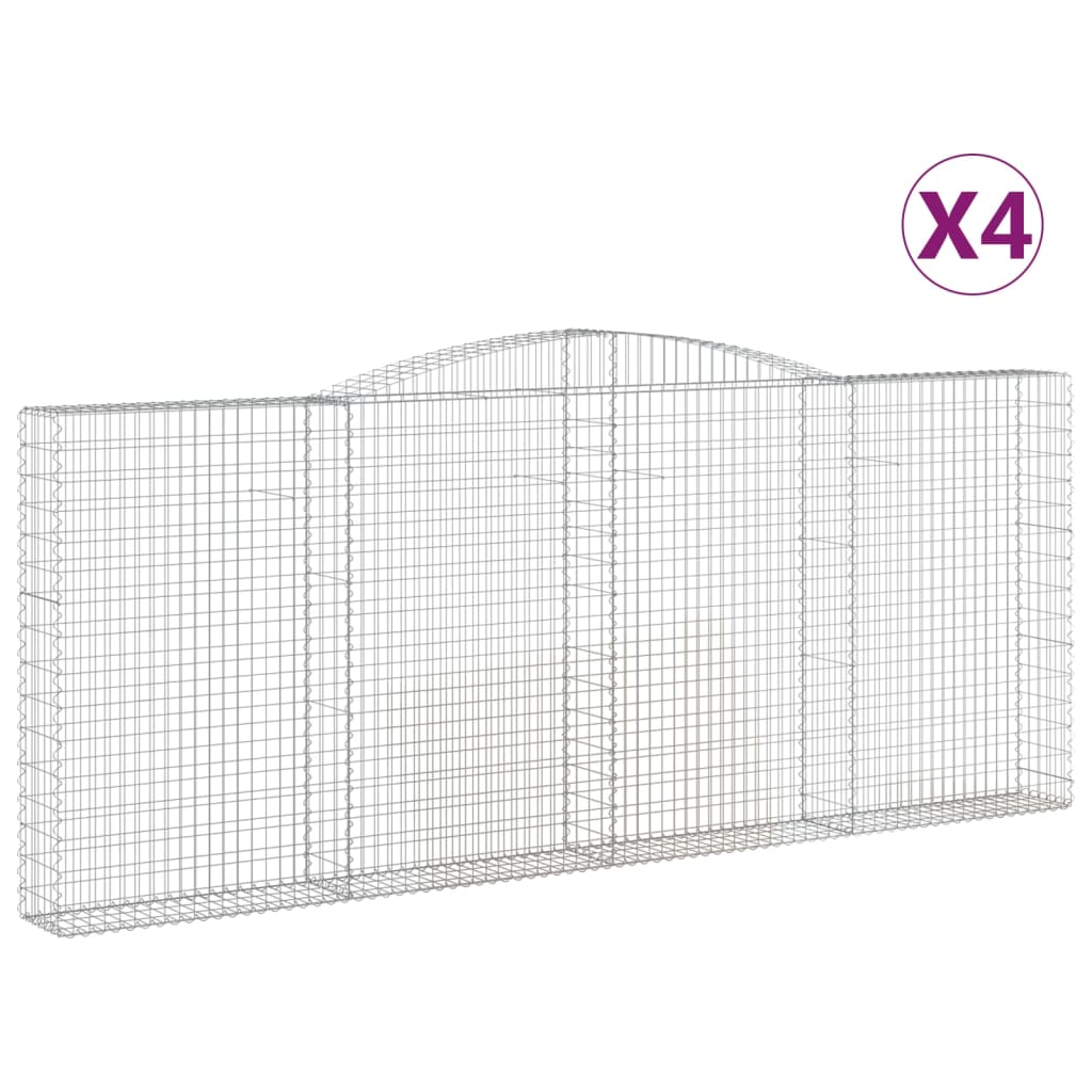 VidaXL Gabions 4 pcs courbé 400x30x160 180 cm fer