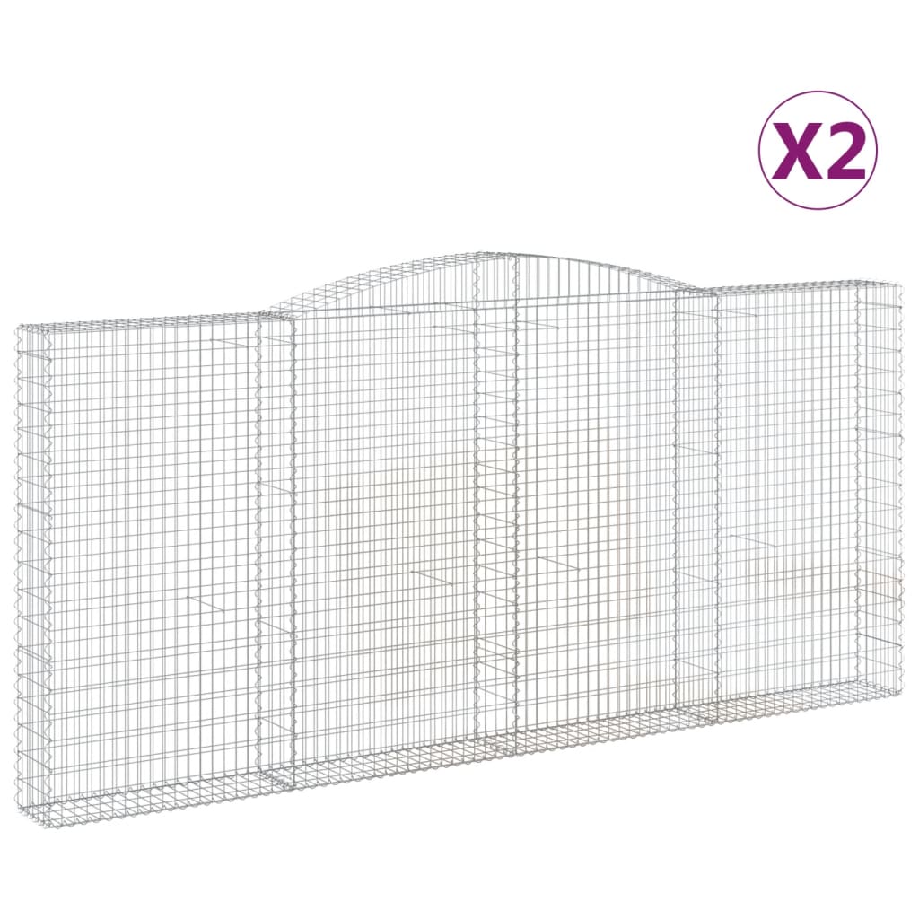 VidaXL Gabions 2 pcs courbé 400x30x180 200 cm fer