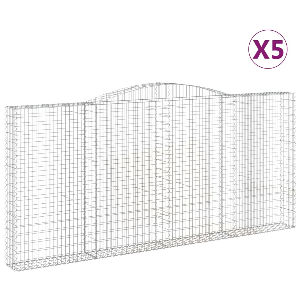 VidaXL Gabions 5 pcs courbé 400x30x180 200 cm fer