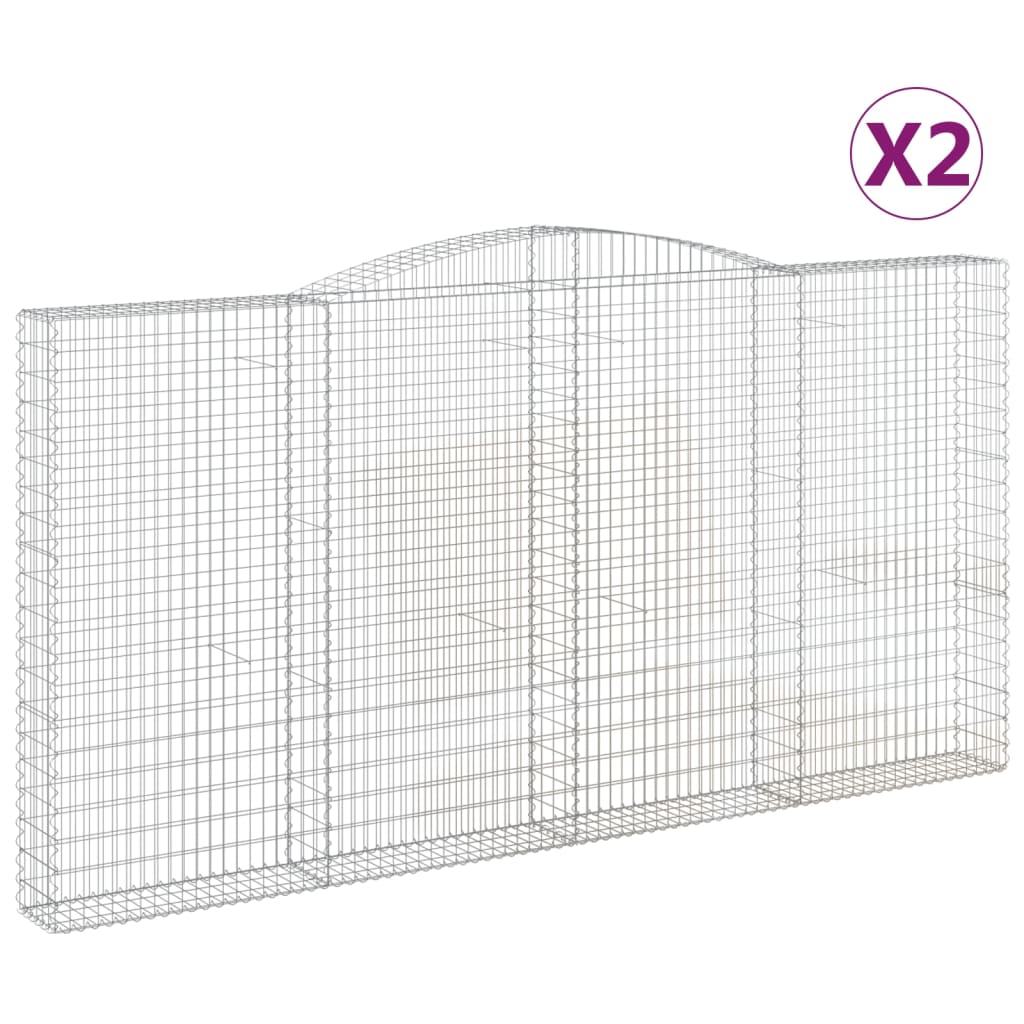 VidaXL Gabions 2 pcs courbé 400x30x200 220 cm fer