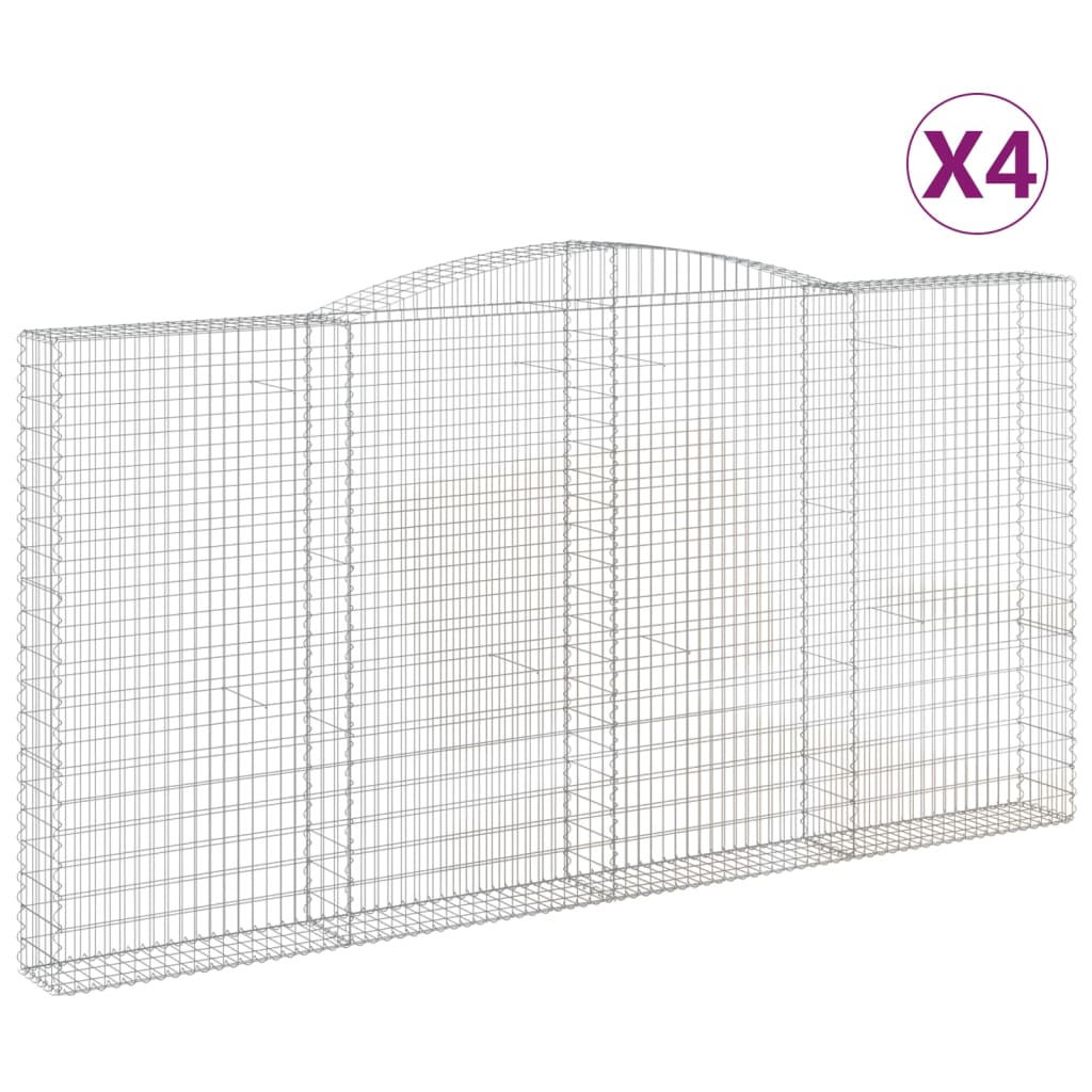 VidaXL Gabions 4 pcs courbé 400x30x200 220 cm fer