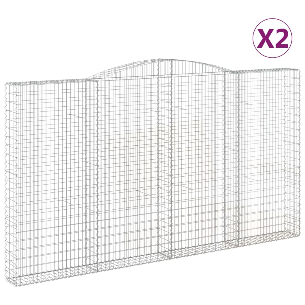 VidaXL Gabions 2 pcs courbé 400x30x220 240 cm fer