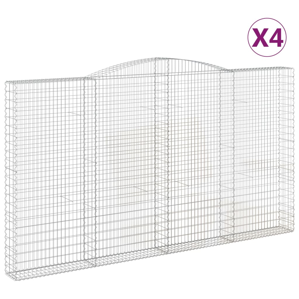 VidaXL Gabions 4 pcs courbé 400x30x220 240 cm fer